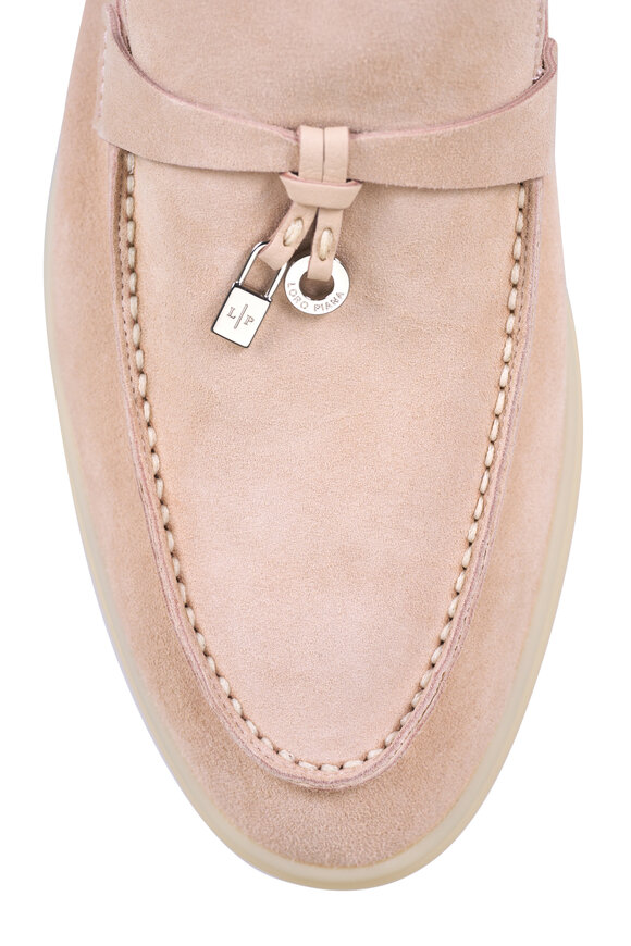 Loro Piana - Babouche Charms Walk Beige Suede Mule