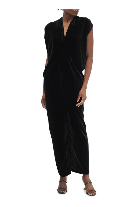 Zero + Maria Cornejo - Long Issa Black Luxe Velvet Dress