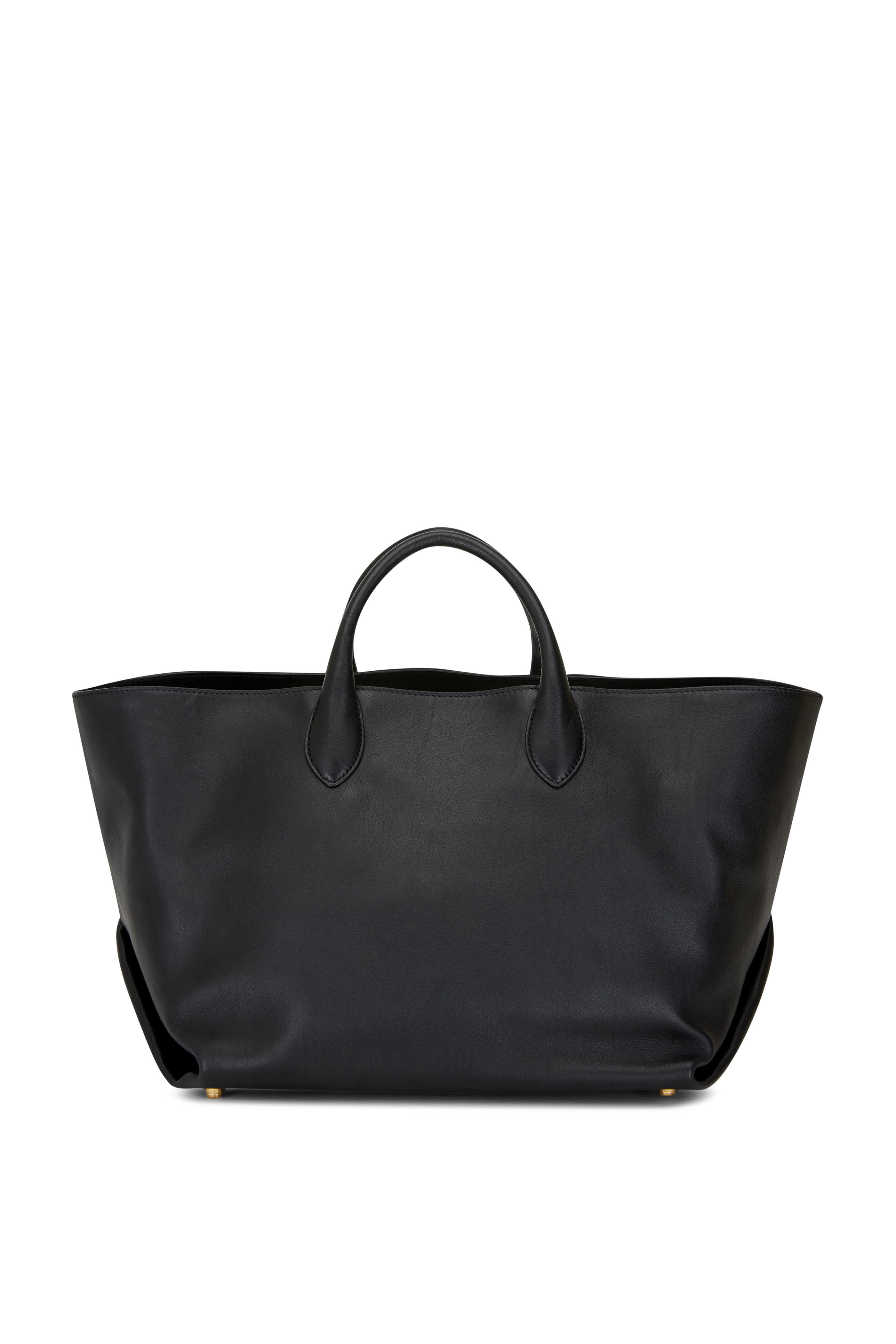 Khaite - Amelia Black Leather Envelope Medium Tote Bag