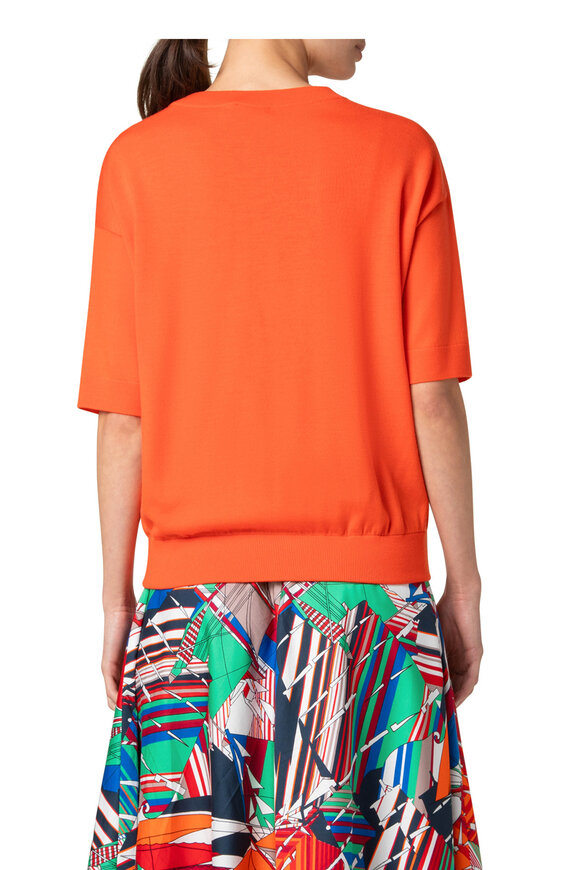 Akris Punto - Orange Wool Short Sleeve Knit Top