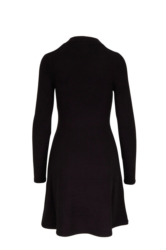 Vince - Black Mock Neck Long Sleeve Dress