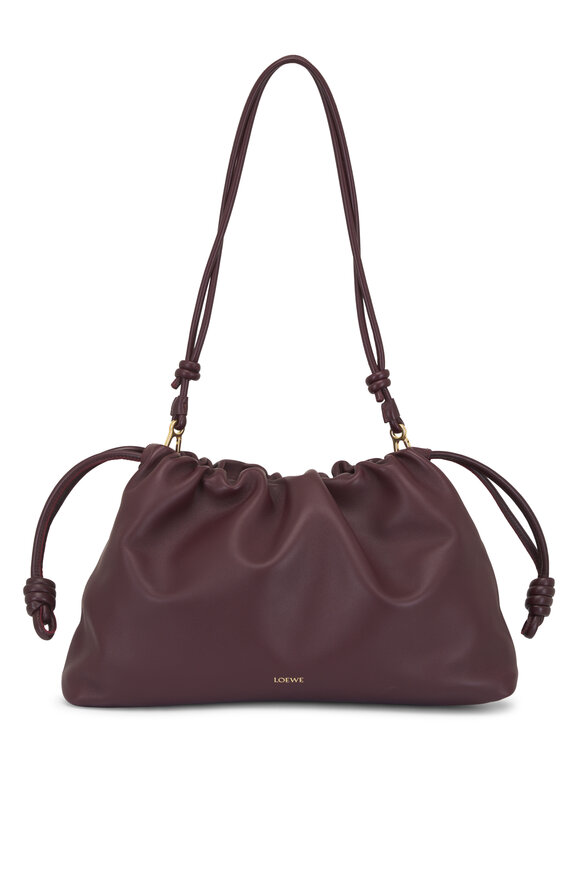 Loewe Large Flamenco Burgundy Chain Shoulder Bag