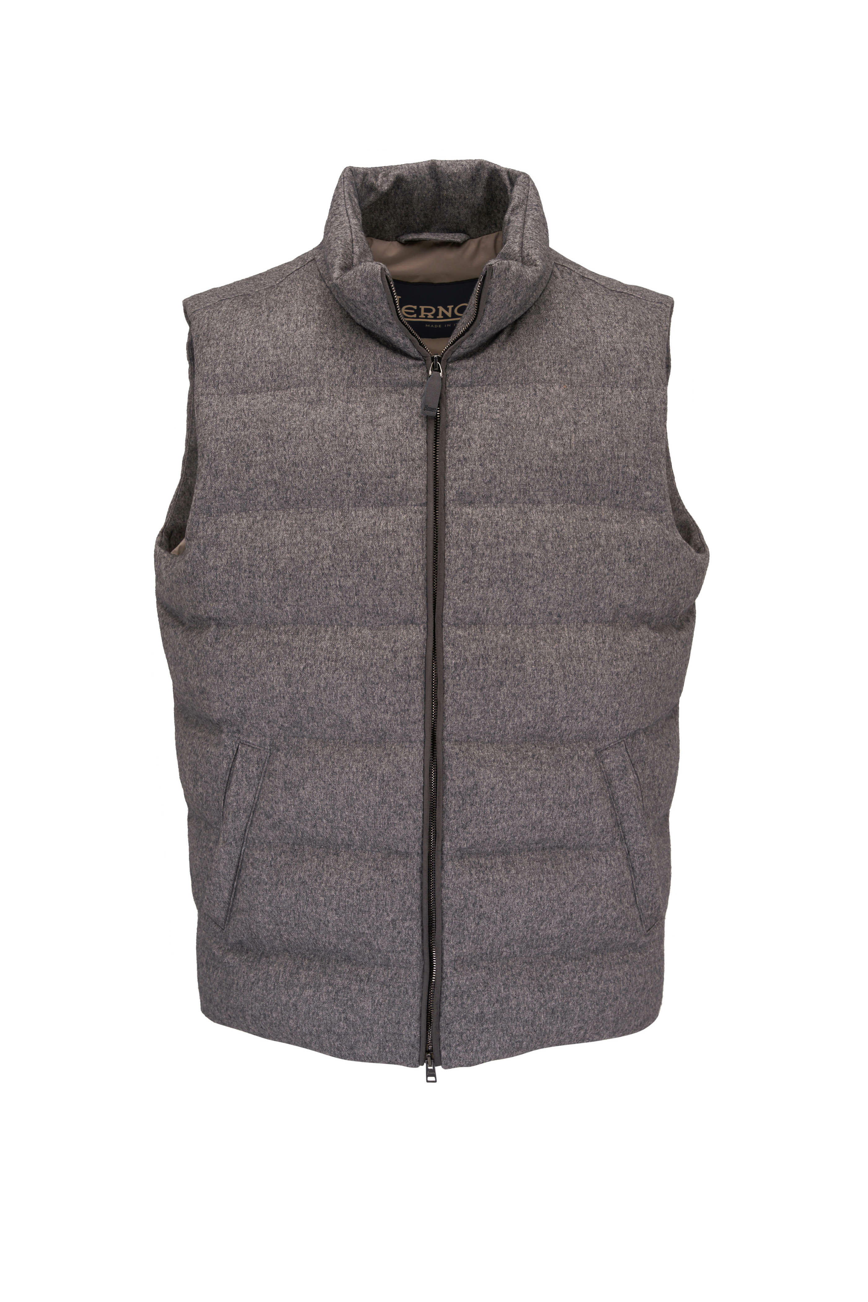 Herno - Grey Textured Silk & Cashmere Vest | Mitchell Stores
