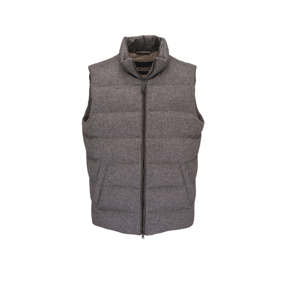 ブルゾン Herno Fringe-Accented Wool Gilet With Nylon Pockets Herno Fringe-accented Wool Gilet With Nylon Pockets In Brown