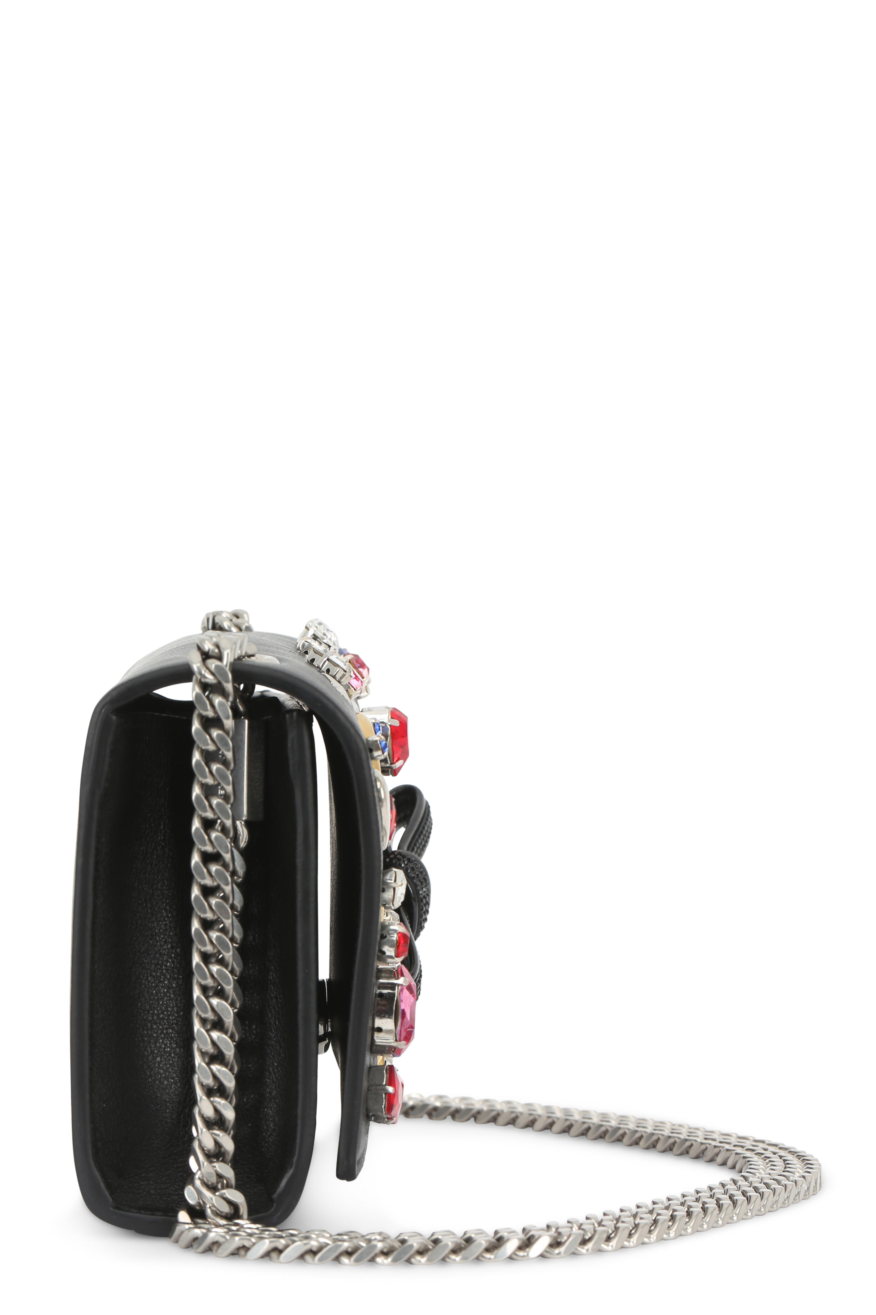 Saint Laurent - Kate Monogram Black Jewelled & Studded Chain Bag