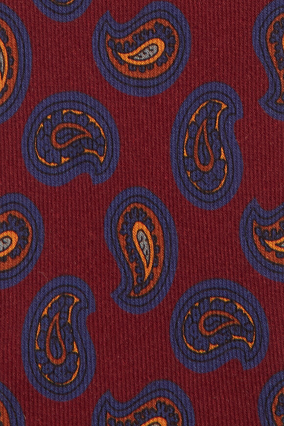 Cesare Attolini Burgundy Paisley Silk Necktie - view 2