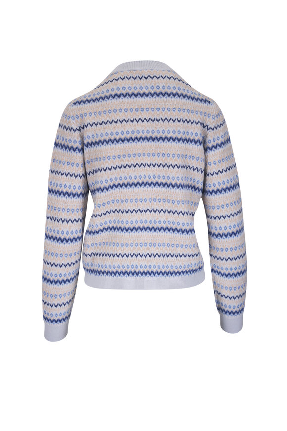 Loro Piana - Alpe Pile Light Blue Multi Color Cashmere Cardigan