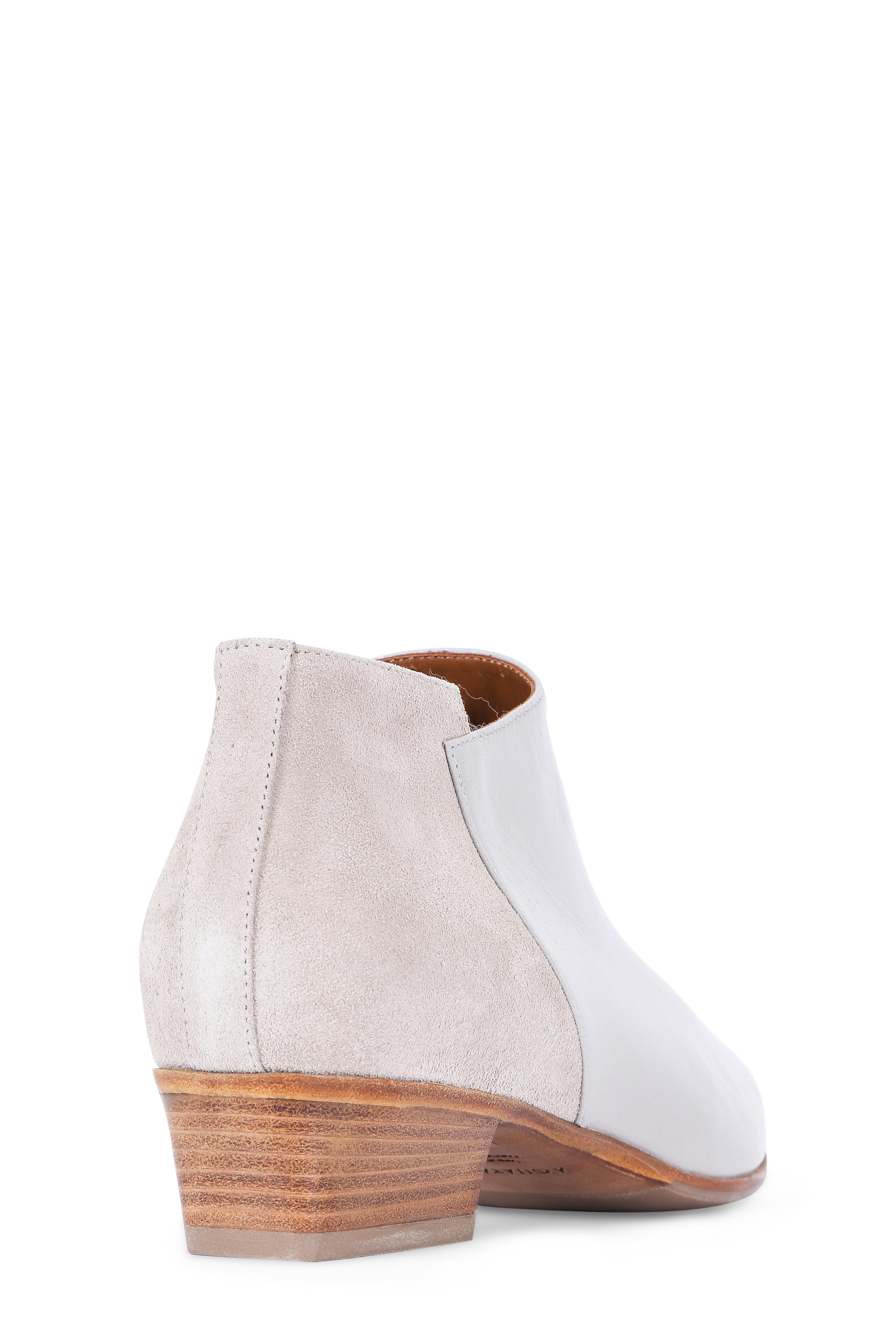 Aquatalia Fonda Gray Leather Suede Bootie 40mm