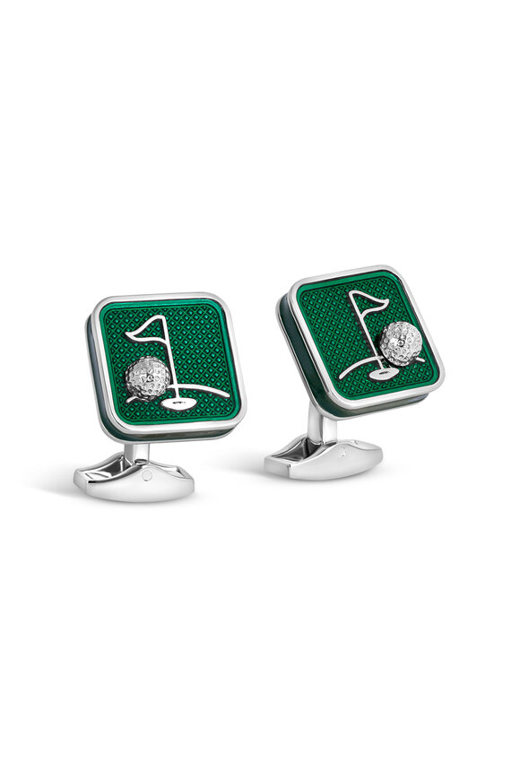 Tateossian - Sports Ice Golf Green Enamel Cufflinks