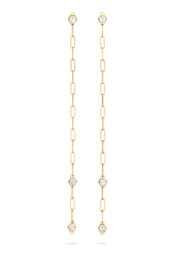 Nouvel Heritage Trio Diamond Drop Chain Earrings 