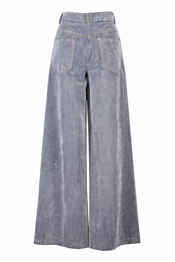 Forte Forte Flocked Grey Wide Leg Denim Jean - view 2