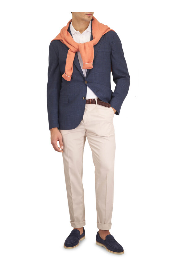 Brunello Cucinelli Apricot Cashmere Quarter Zip Sweater - view 2