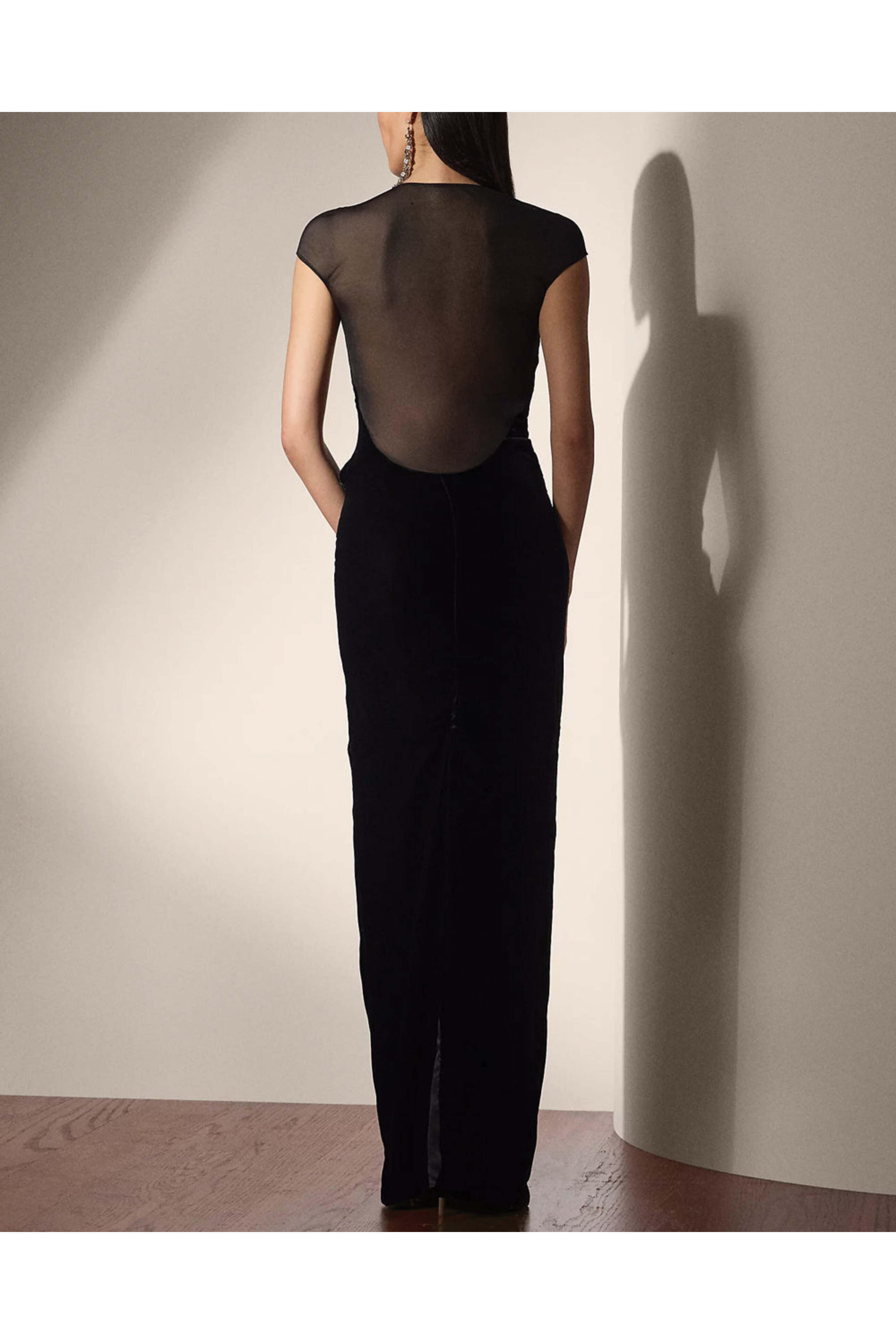 Ralph Lauren - Black Velvet Maiden Short Sleeve Gown