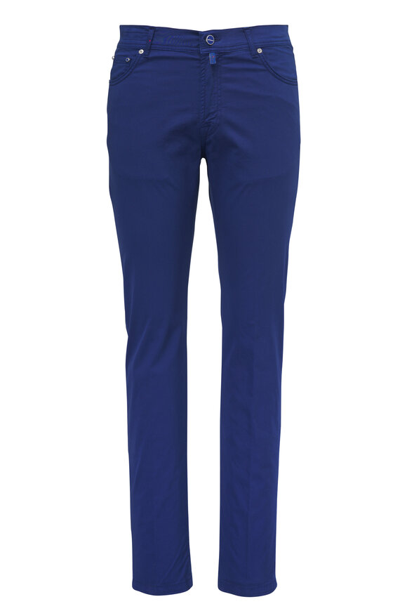 Kiton Indigo Cotton Poplin Five Pocket Pant