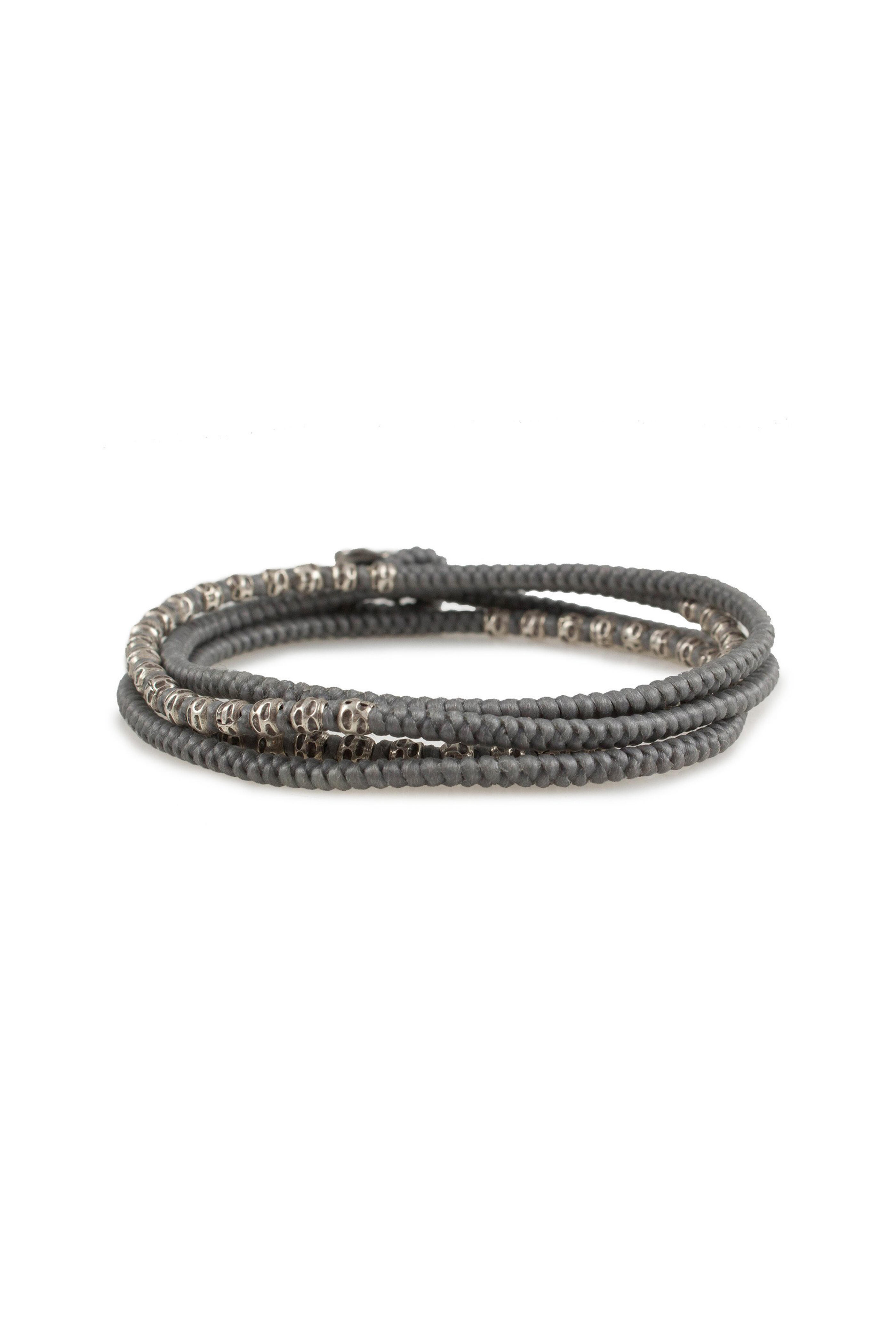 M. Cohen - Silver & Gray Knotted Wrap Bracelet | Mitchell Stores