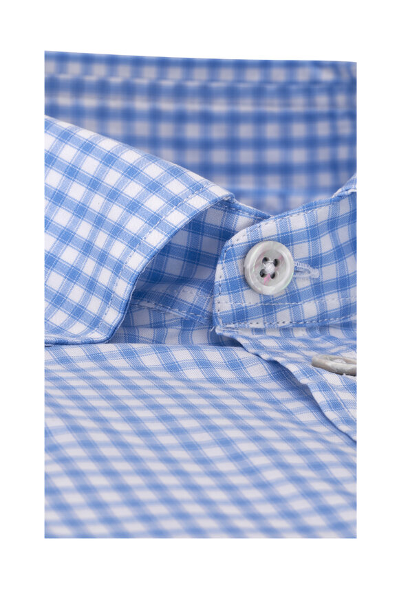 Maurizio Baldassari - Brera Light Blue Gingham Cotton Sport Shirt 