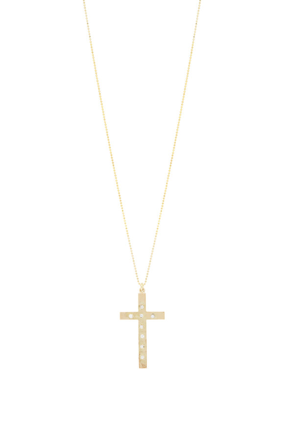 Renee Lewis Antique Diamond Cross Necklace - view 1