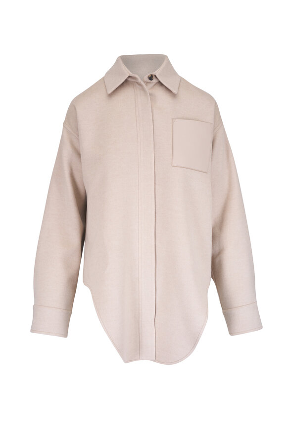 Loewe Light Beige Mélange Wool & Cashmere Overshirt