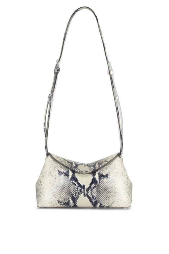 Totême T-Lock Natural Embossed Leather Clutch - view 1