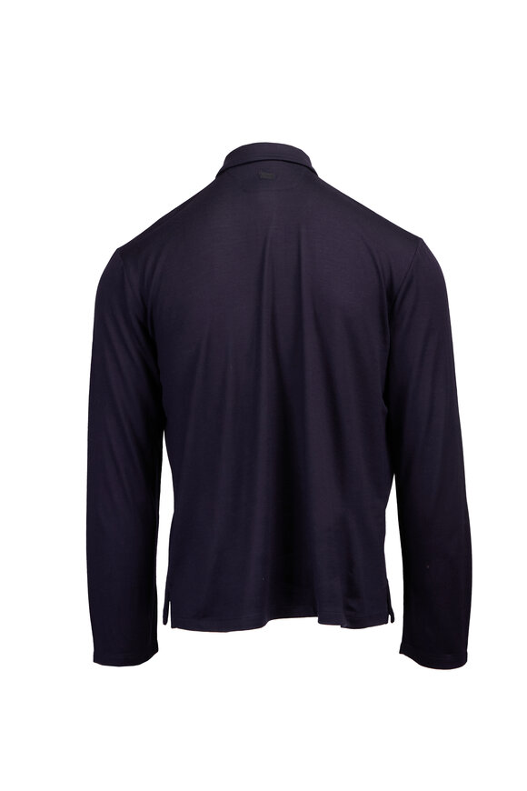 Colombo Blue Wool Quarter Zip Sweater - view 2