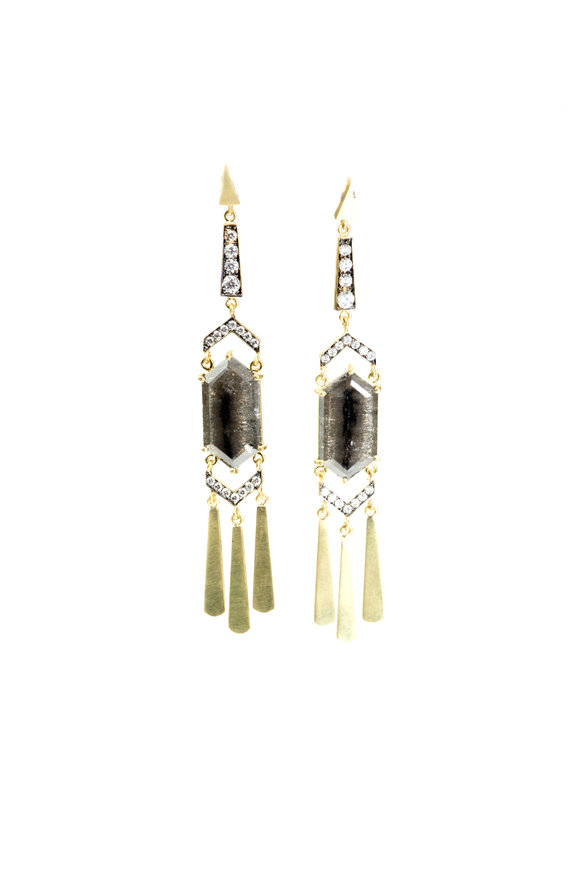 Sylva & Cie 18K Yellow Gold Diamond Slice Earrings