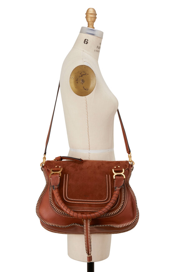 Chloé - Marcie Brown Leather & Suede Shoulder Bag 