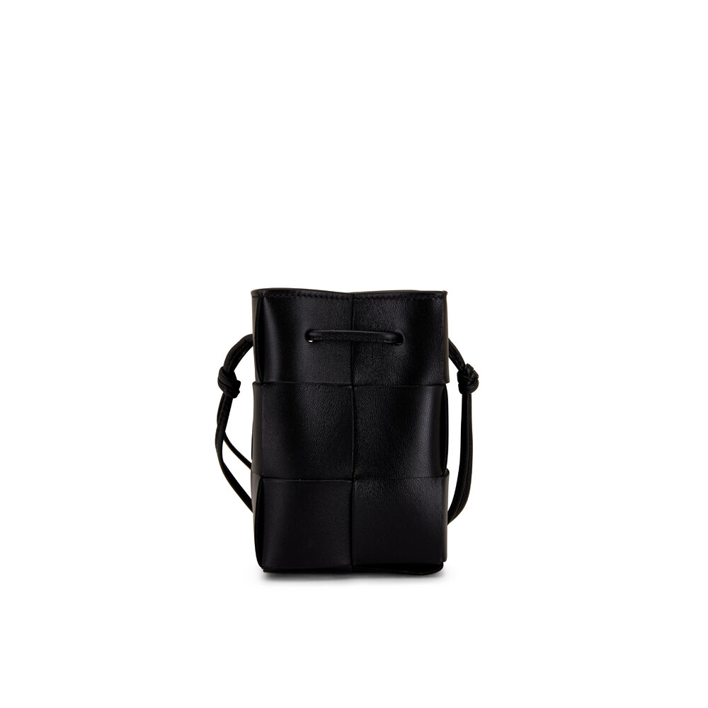 Bottega Veneta Women's Mini Black Cassette Bucket Crossbody Bag | by Mitchell Stores