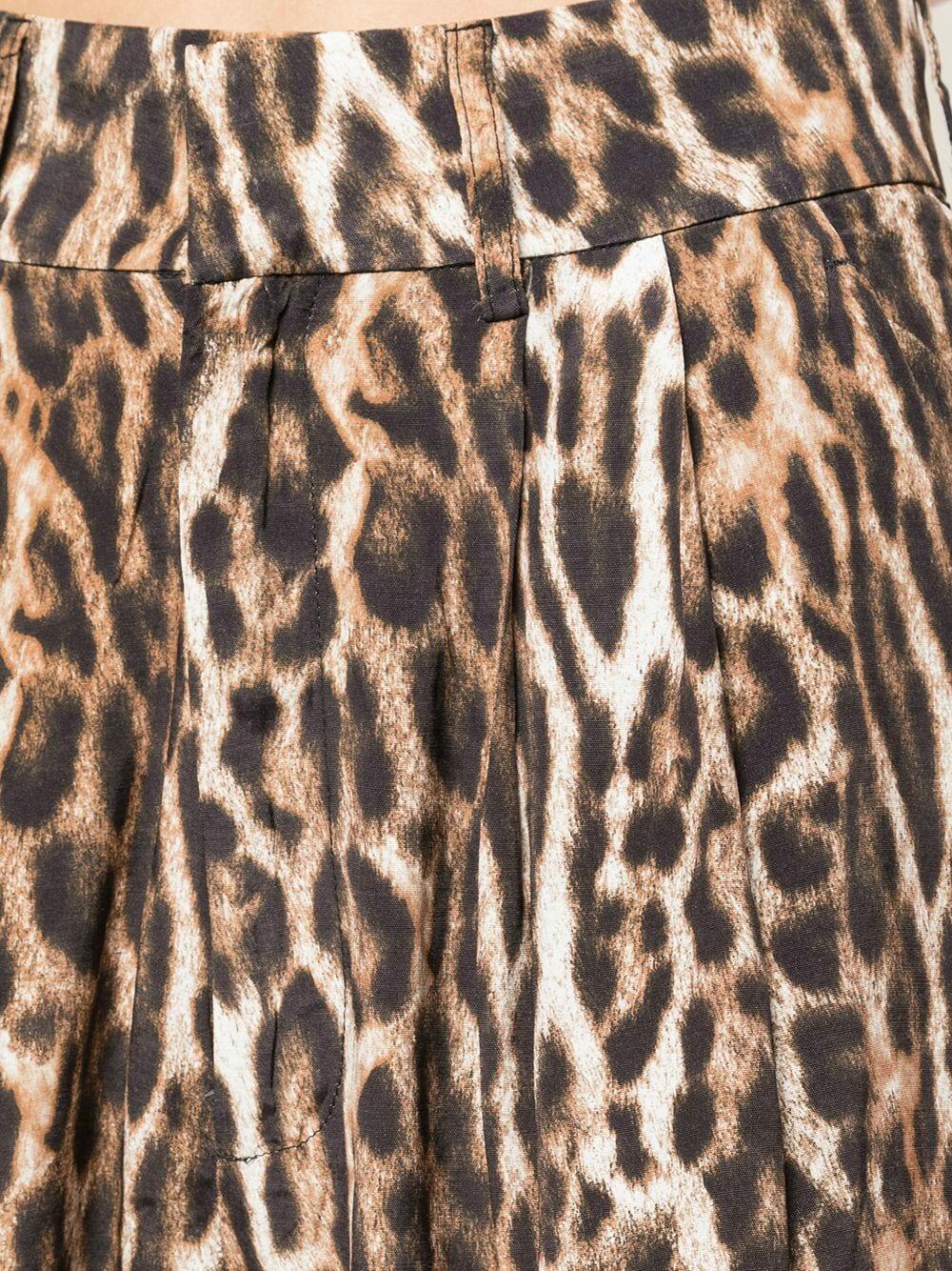 R13 - Leopard Pleated High-Rise Shorts