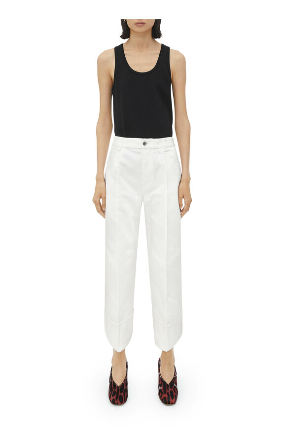 Bottega Veneta - White Soft Curved Shape Denim Pant 