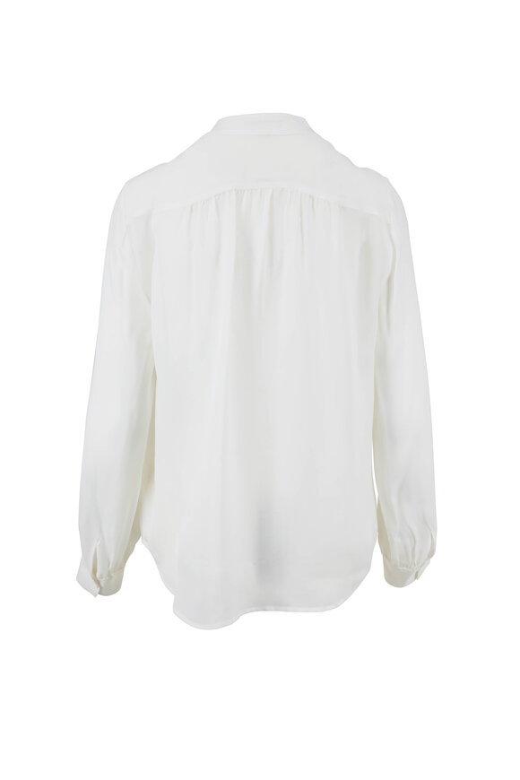 L'Agence - Bianca Ivory Silk Banded Collar Blouse