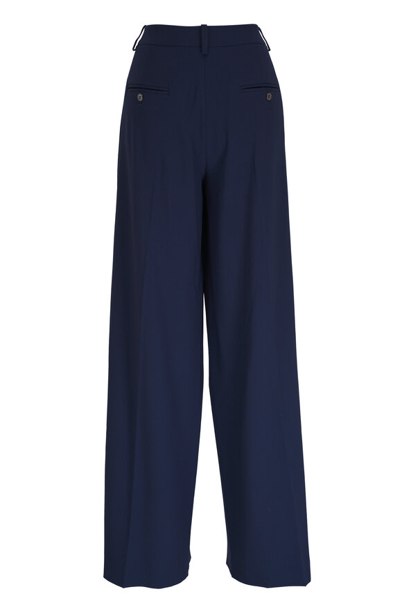 Michael Kors Collection - Midnight Low Rise Wool Palazzo Pant 