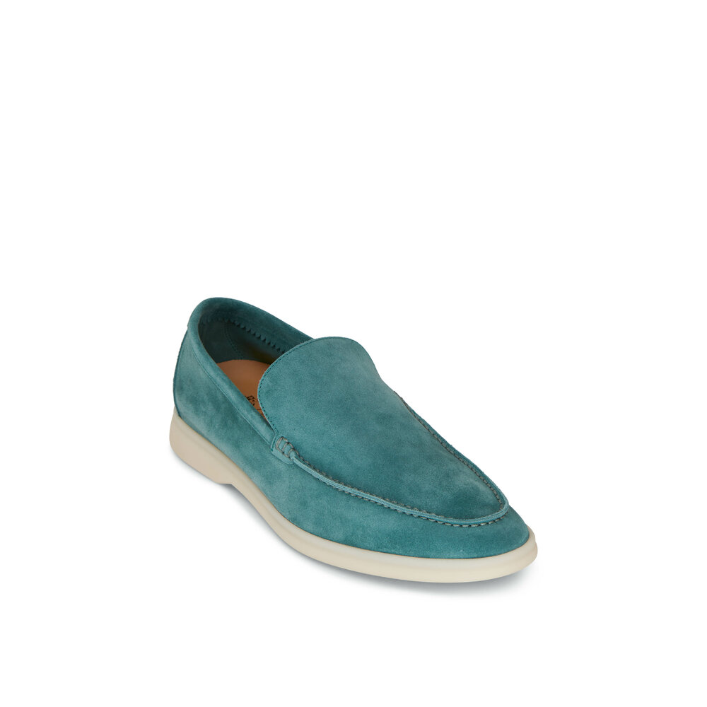 Loro Piana 青色 ブルゾン Loro Piana - Summer Walk Cobalt Ink Suede Loafer