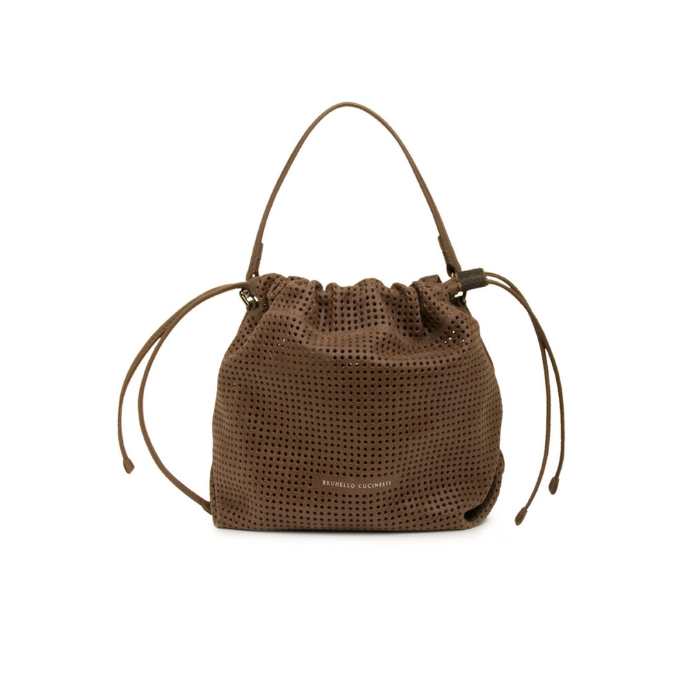 ショルダーバッグ・ポシェット BRUNELLO CUCINELLI SOFT LEATHER BUCKET BAG WITH CHAIN STRAP Brunello Cucinelli Women's Soft Leather Bucket Bag With