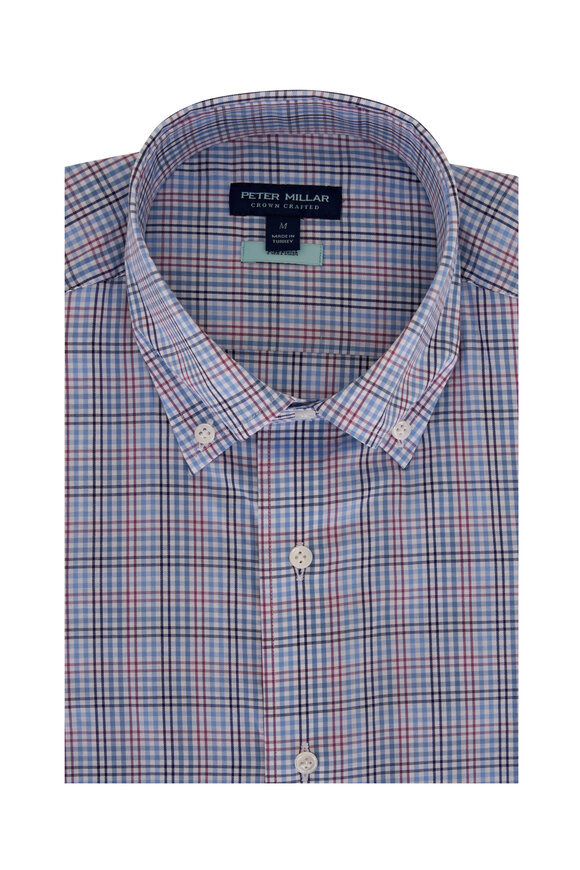 Peter Millar - Castillo Tahoe Blue Plaid Cotton Sport Shirt