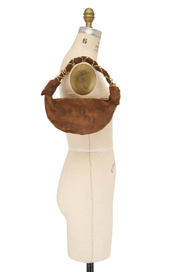 Saint Laurent Mini Amalia Carmel Suede Hobo Bag - view 6