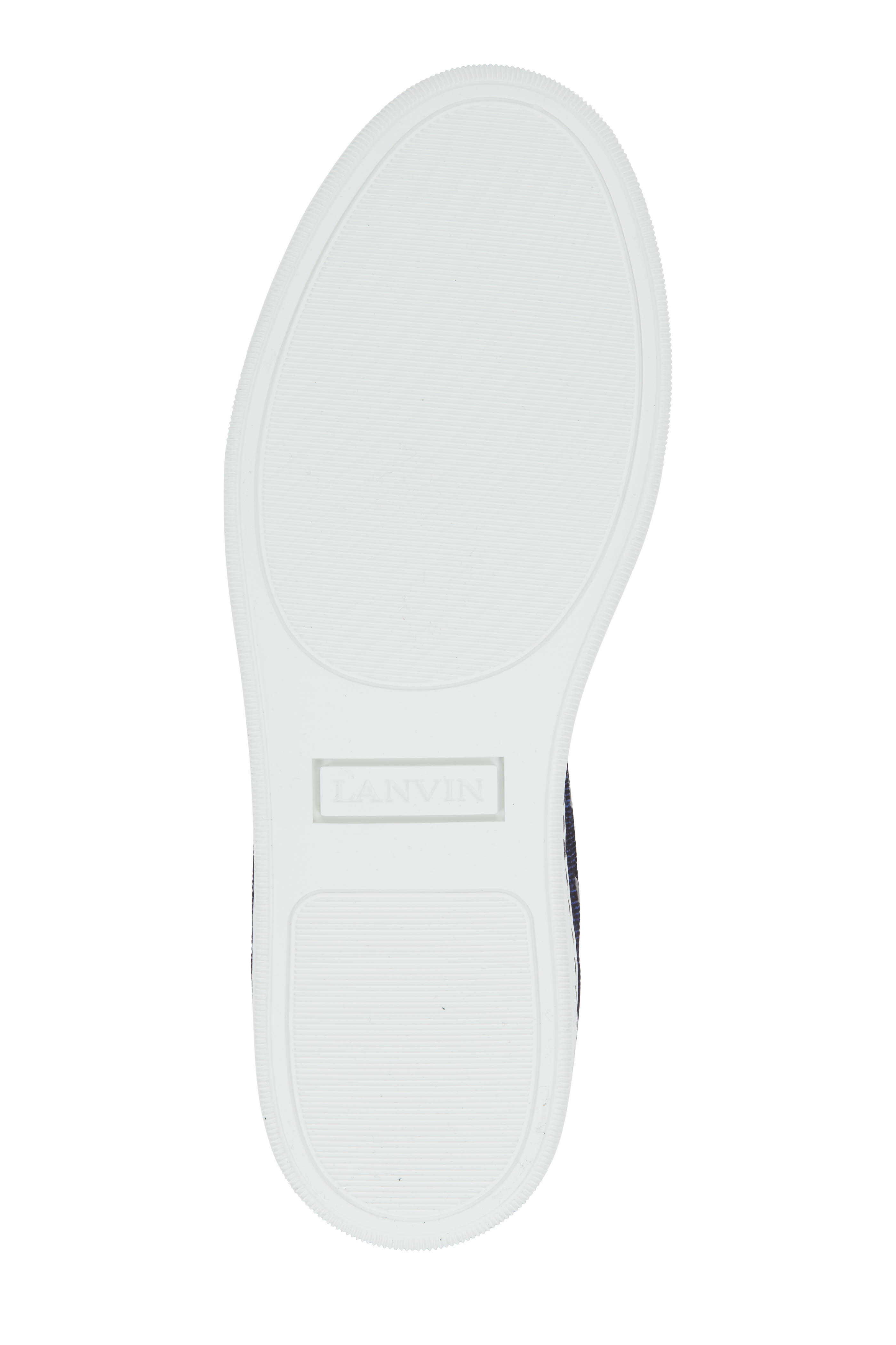 Lanvin - Royal Blue Flocked Leather Cap-Toe Sneaker