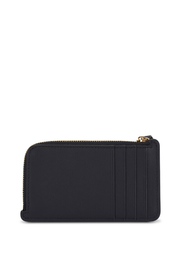 Prada - Black Grained Leather Zip Card Holder | Mitchell Stores