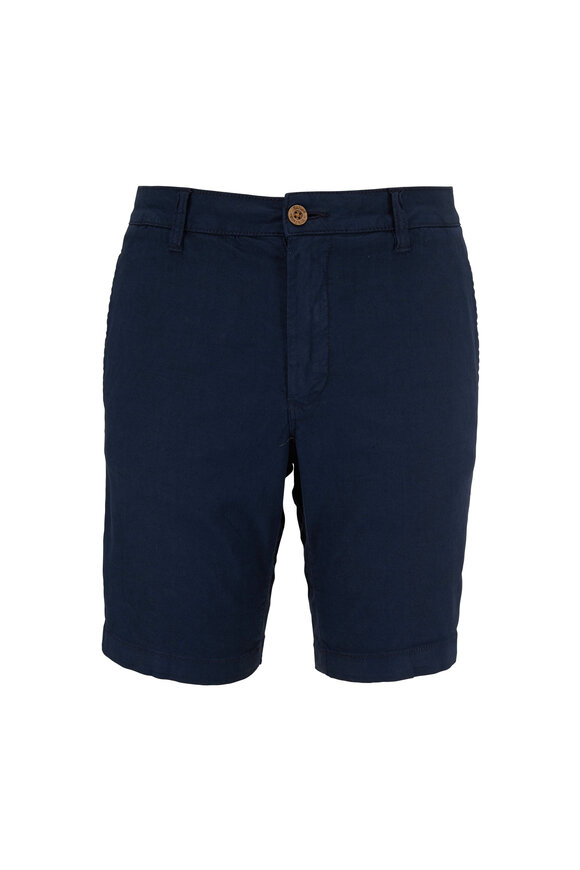 Tailor Vintage - Navy Blue Linen & Cotton Shorts