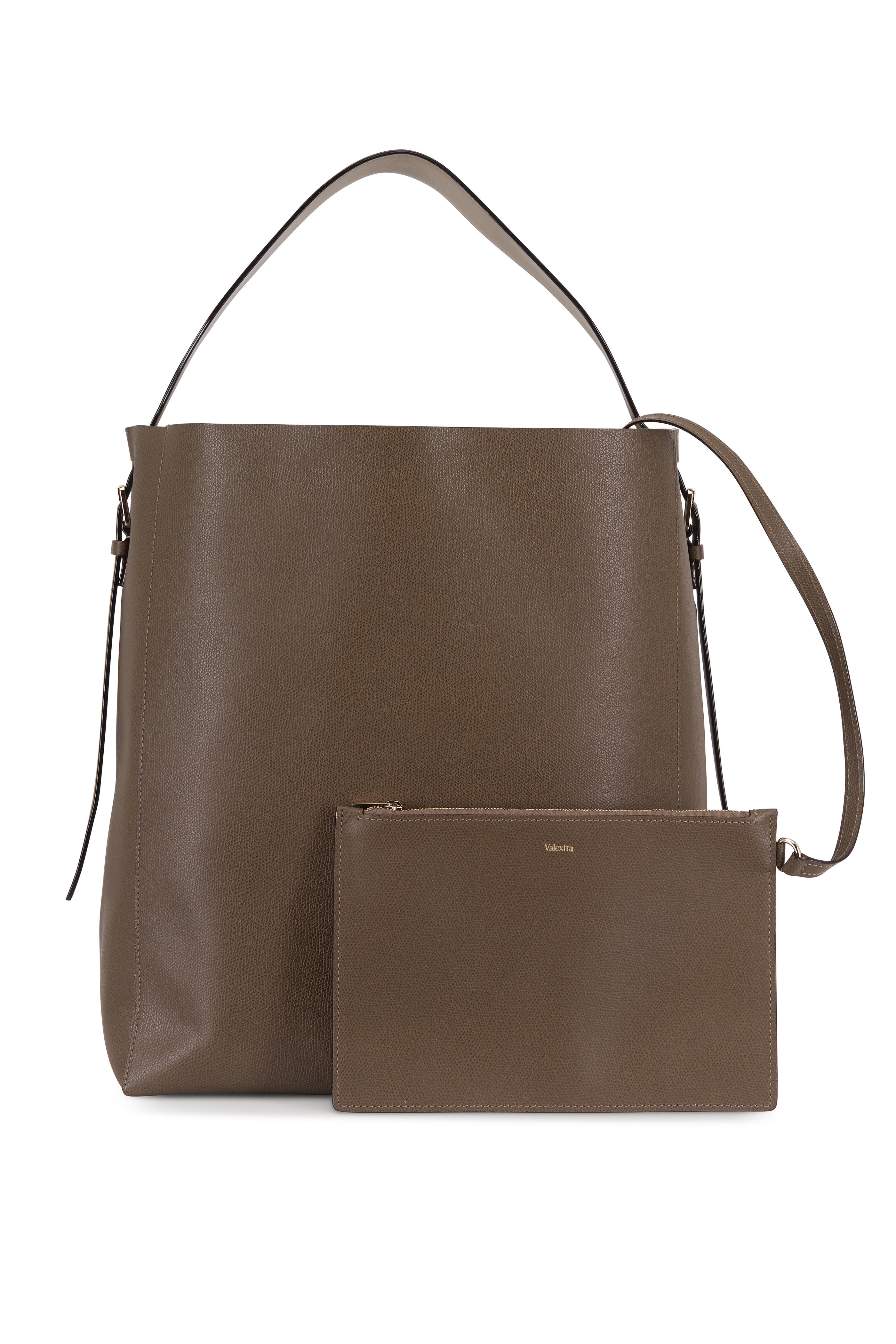 Valextra - Sacca Dark Taupe Medium Soft Tote | Mitchell Stores
