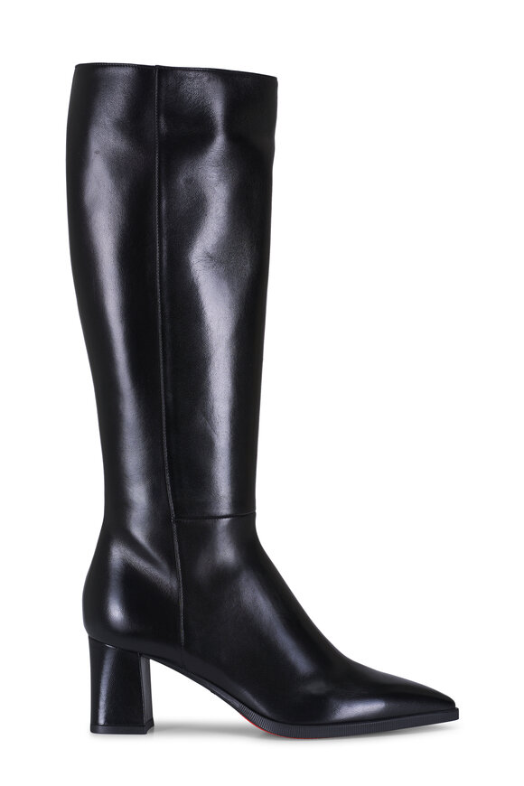 Santoni Mariel Black Leather Tall Boot, 65mm - view 2