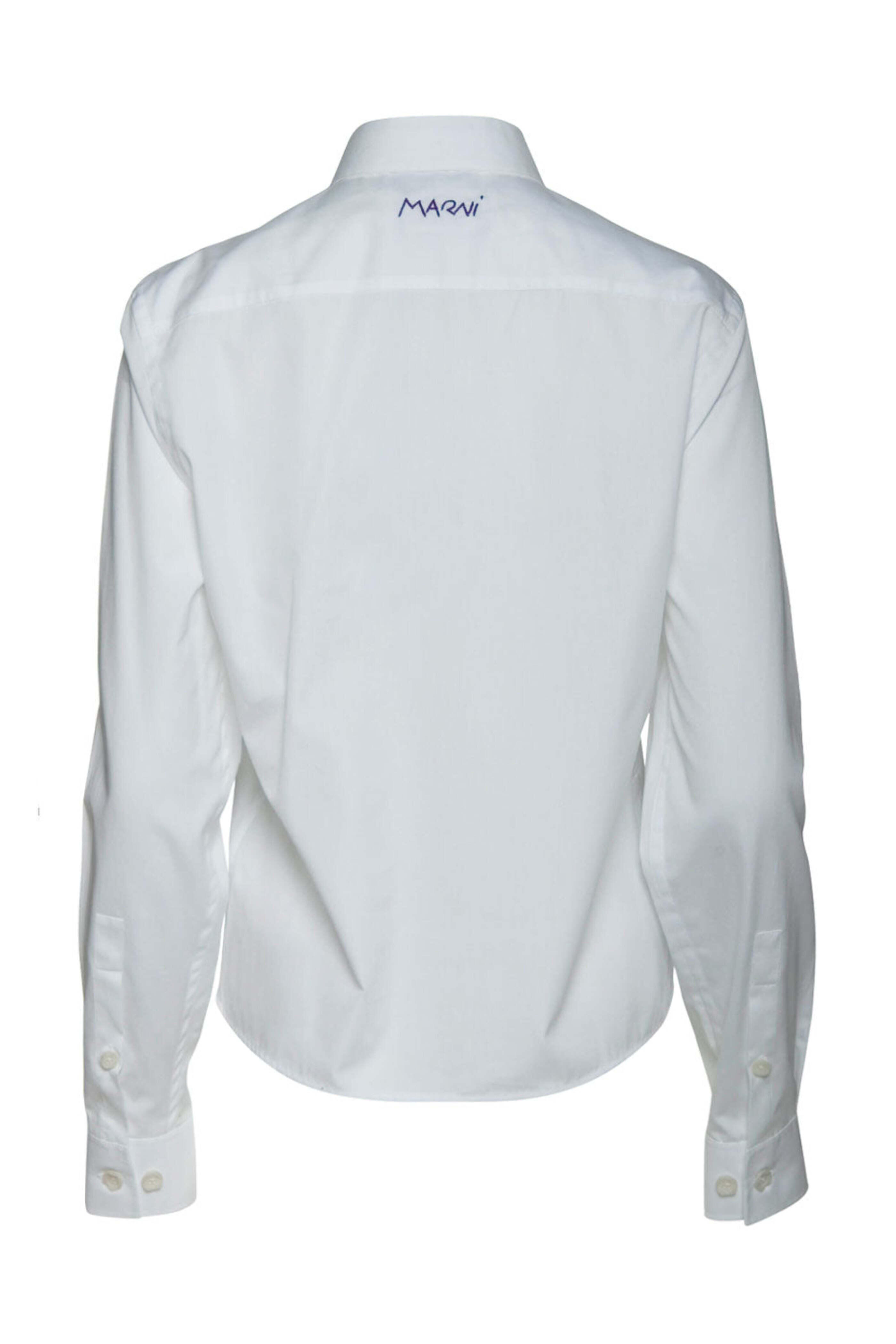 Marni - Lily White Ruffle Front Poplin Shirt
