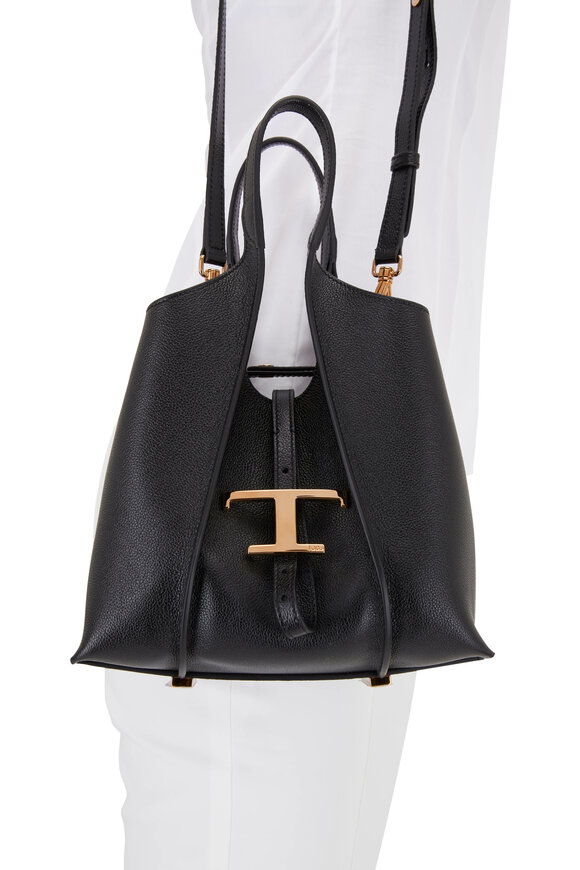 Tod's - Timeless Mini Black Leather Shopping Tote