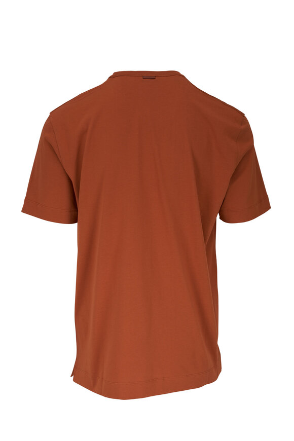 Zegna - Burnt Orange Cotton T-Shirt