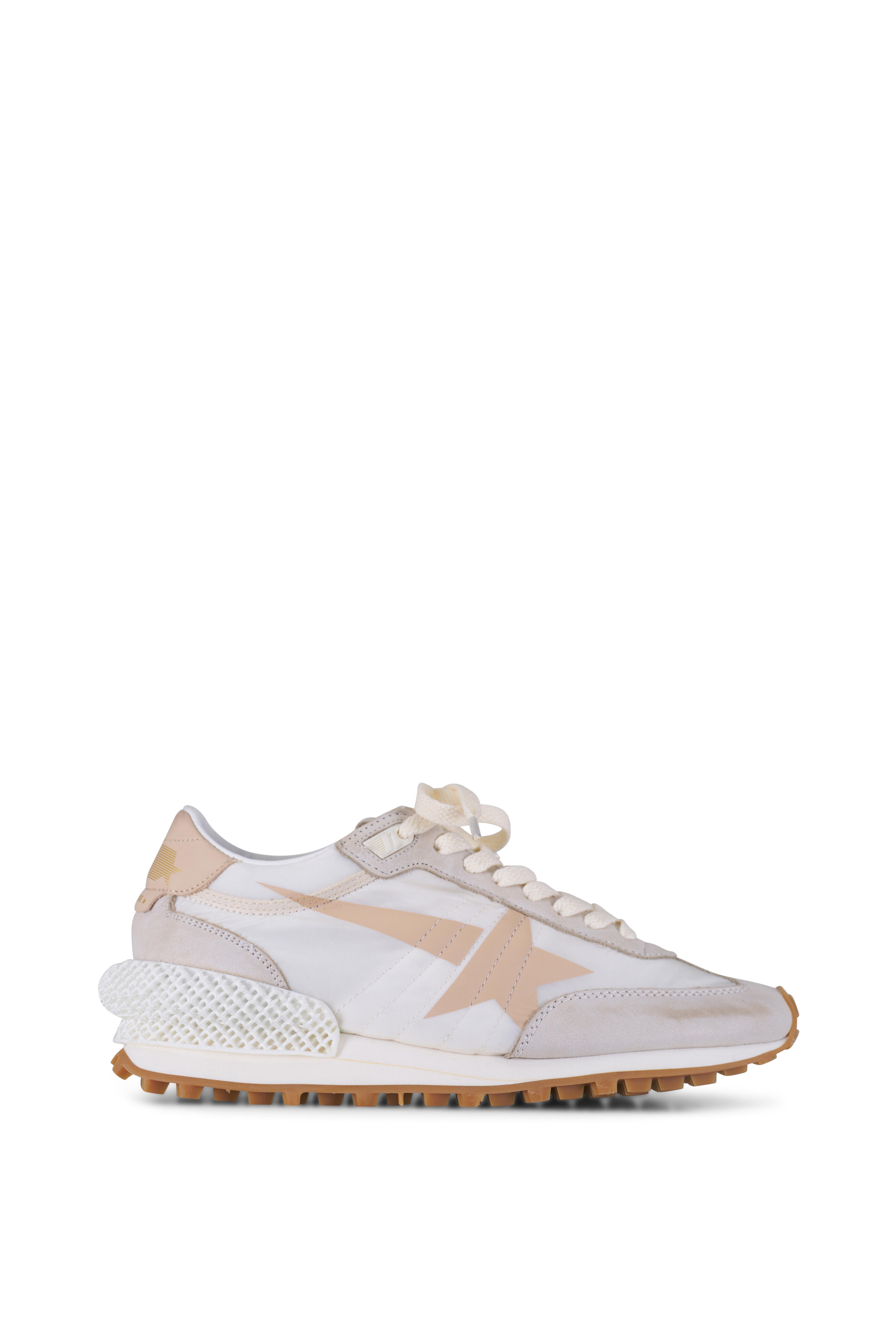 Golden Goose - Marathon Beige & Gray Printed Star Sneaker Golden Goose - Marathon Beige & Gray Printed Star Sneaker