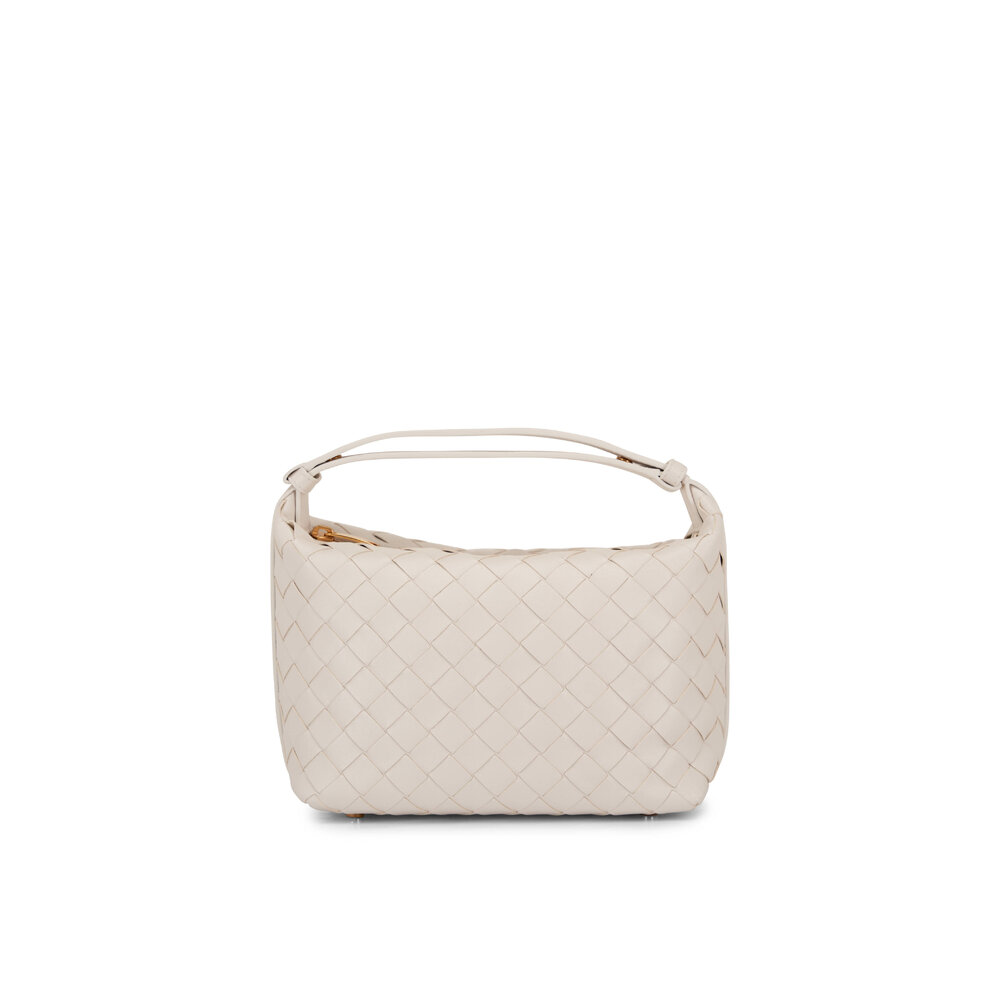 Bottega Veneta - Mini Wallace White & Gold Leather Shoulder Bag