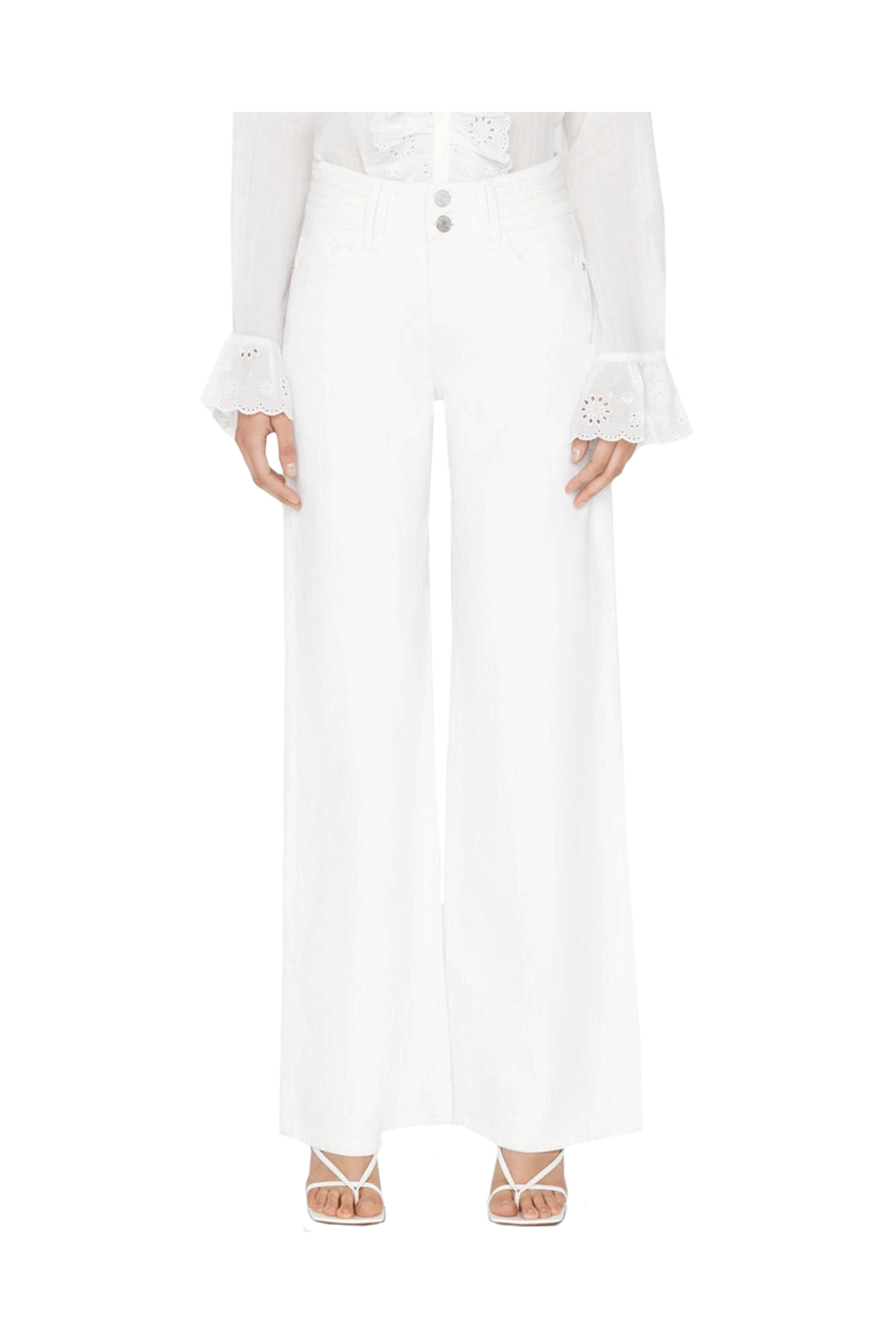 Frame - Triple Stitch Wide Leg Jean in Blanc