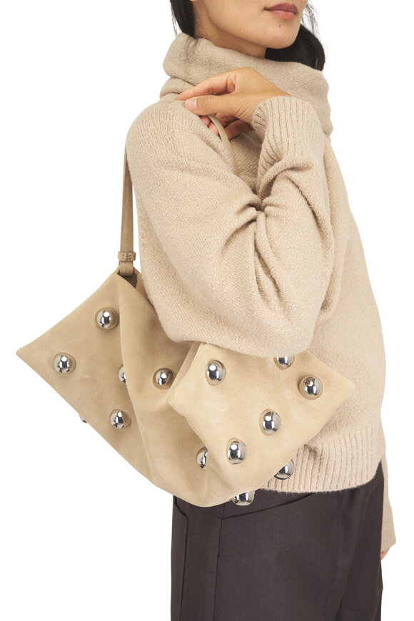 Altuzarra Origami Cappuccino & Silver Beaded Shoulder Bag - view 2