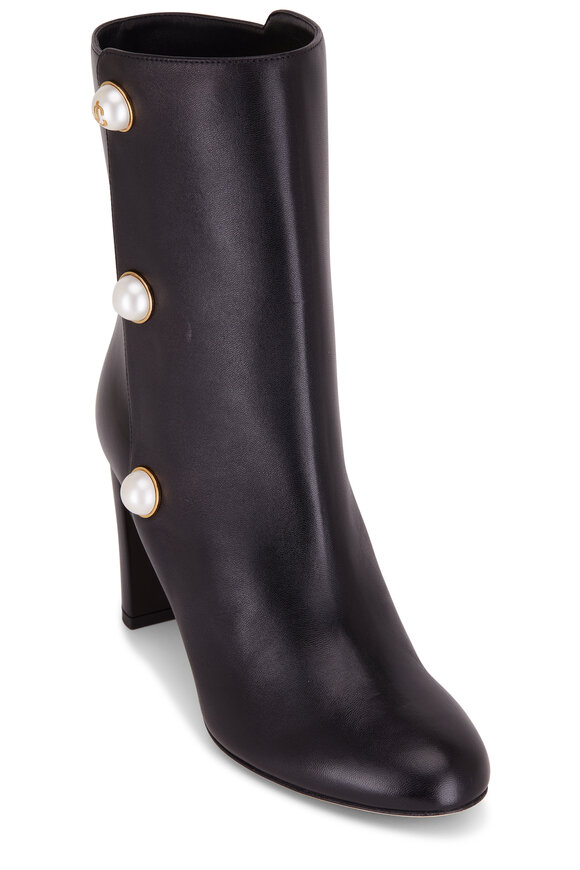 Jimmy Choo - Black Rina Pearl Leather Boot, 85mm 