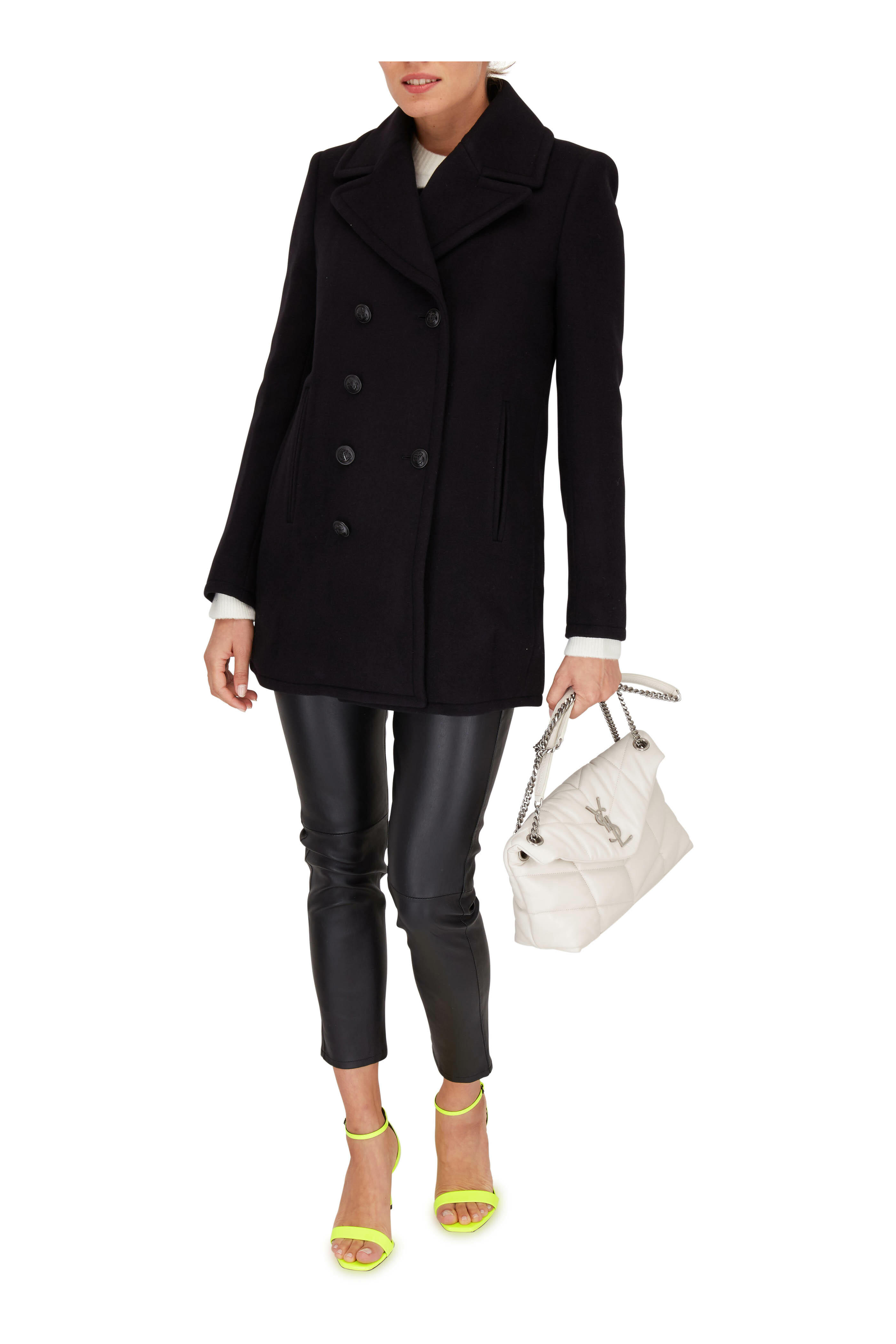 Saint Laurent - Black Leather Five Pocket Skinny Pant