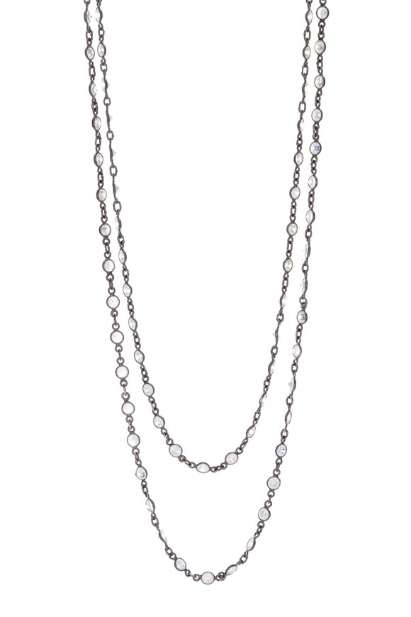 Loriann - Gold Round Crystal Accessory Chain Necklace